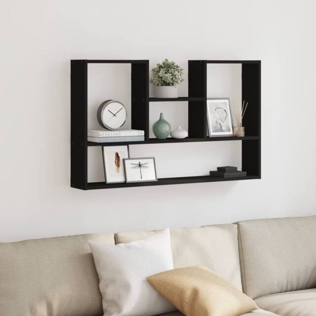 Berkfield Home Wall Shelf Black 99x15x60 cm Engineered Wood - Size: 99 x 15 x 60 cm - image 1