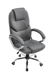 Living and Home Swivel Gaming Office Chair with Casters in Grey - thumbnail 1