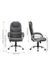 Living and Home Swivel Gaming Office Chair with Casters in Grey - thumbnail 5