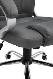Living and Home Swivel Gaming Office Chair with Casters in Grey - thumbnail 4