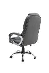 Living and Home Swivel Gaming Office Chair with Casters in Grey - thumbnail 3