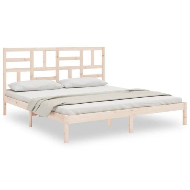 Berkfield Home Bed Frame Solid Wood 180x200 cm Super King Size in Natural - image 1