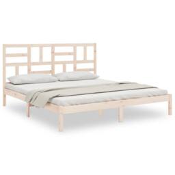 Berkfield Home Bed Frame Solid Wood 180x200 cm Super King Size in Natural - thumbnail 1