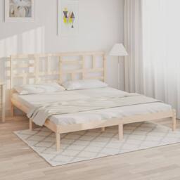 Berkfield Home Bed Frame Solid Wood 180x200 cm Super King Size in Natural - thumbnail 2