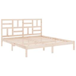 Berkfield Home Bed Frame Solid Wood 180x200 cm Super King Size in Natural - thumbnail 4