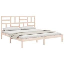 Berkfield Home Bed Frame Solid Wood 180x200 cm Super King Size in Natural - thumbnail 3