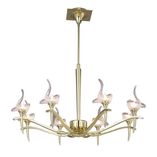 Netlighting Viena Telescopic Pendant Round 8 Light G9 Polished Brass in Gold - image 1