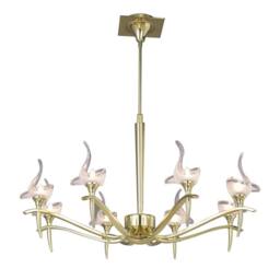 Netlighting Viena Telescopic Pendant Round 8 Light G9 Polished Brass in Gold - thumbnail 1
