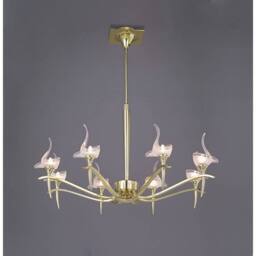 Netlighting Viena Telescopic Pendant Round 8 Light G9 Polished Brass in Gold - thumbnail 2