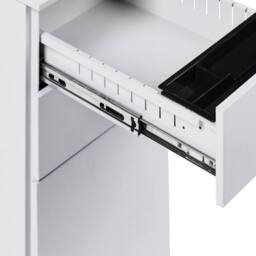 Wyld and Coco Light Grey Metal 3 Drawer Cabinet Lock and Castors W30 x D45 x H60cm - thumbnail 8