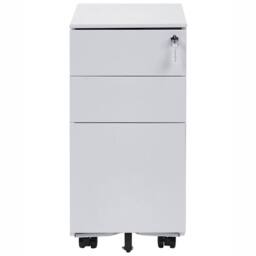 Wyld and Coco Light Grey Metal 3 Drawer Cabinet Lock and Castors W30 x D45 x H60cm - thumbnail 5