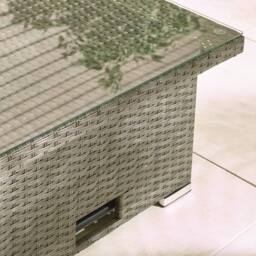 FurnitureboxUK Orlando Rattan Rising Garden Coffee Dining Table in Grey - thumbnail 5