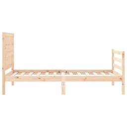 Berkfield Home Beautiful Bed Frame with Headboard Small Single Solid Wood in Light Tan - thumbnail 6