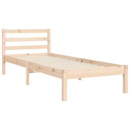 Berkfield Home Beautiful Bed Frame with Headboard Small Single Solid Wood in Light Tan - thumbnail 8