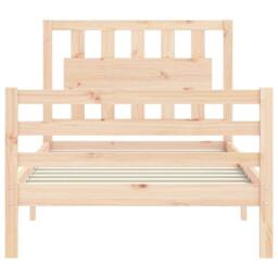 Berkfield Home Beautiful Bed Frame with Headboard Small Single Solid Wood in Light Tan - thumbnail 7
