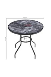 Living and Home Garden Tempered Glass Round Table with 4 PE Rattan Chairs - thumbnail 5