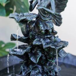 Primrose Solar Powered Fairy Figure Grey Water Feature Cascade 89cm - thumbnail 4