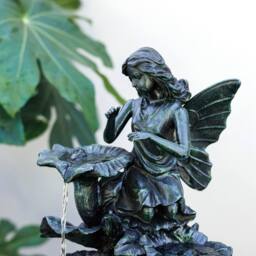 Primrose Solar Powered Fairy Figure Grey Water Feature Cascade 89cm - thumbnail 3