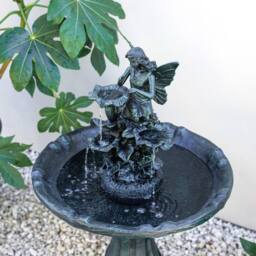Primrose Solar Powered Fairy Figure Grey Water Feature Cascade 89cm - thumbnail 2