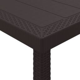 Berkfield Home Garden Dining Set Set of 3 Brown Plastic Resin Ergonomic - thumbnail 7