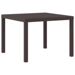 Berkfield Home Garden Dining Set Set of 3 Brown Plastic Resin Ergonomic - thumbnail 4