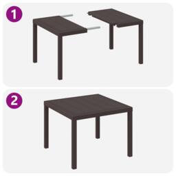 Berkfield Home Garden Dining Set Set of 3 Brown Plastic Resin Ergonomic - thumbnail 9