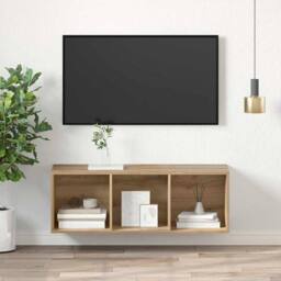 Berkfield Home TV Cabinet Artisan oak 37 x 37 x 107 cm Engineered wood in Brown - thumbnail 4