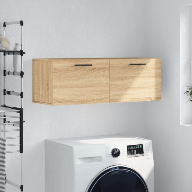 Berkfield Home Wall Cabinet Sonoma Oak 100x36.5x35 cm Engineered Wood in Brown - image 1