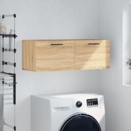 Berkfield Home Wall Cabinet Sonoma Oak 100x36.5x35 cm Engineered Wood in Brown - thumbnail 1