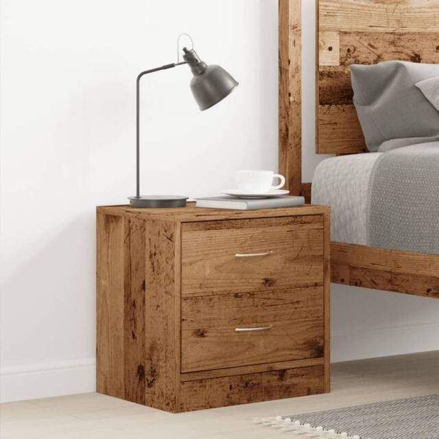 Berkfield Home Stylish Bedside Cabinet Old Wood 40x30x40 cm Engineered Wood in Brown - Size: 40 x 30 x 40 cm - image 1