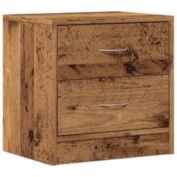 Berkfield Home Stylish Bedside Cabinet Old Wood 40x30x40 cm Engineered Wood in Brown - Size: 40 x 30 x 40 cm - thumbnail 3