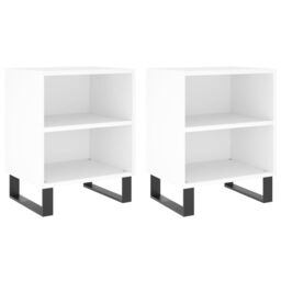 Berkfield Home Bedside Cabinets 2 pcs White 40x30x50 cm Engineered Wood - Size: 40 x 30 x 50 cm - thumbnail 2