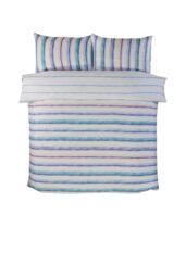 Rapport Home Horizon Stripped Polyester Reversible Duvet Cover Set with Pillowcase - Size: King - thumbnail 3