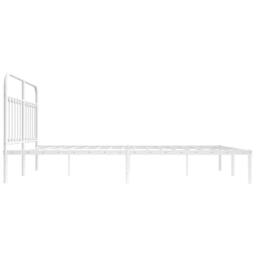 Berkfield Home Metal Bed Frame with Headboard White 180x200 cm Super King - thumbnail 7