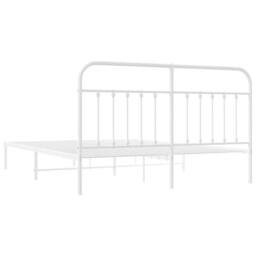 Berkfield Home Metal Bed Frame with Headboard White 180x200 cm Super King - thumbnail 8