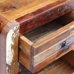 Berkfield Home Night Cabinet Solid Reclaimed Wood 43x33x51 cm in Brown - Size: 43 x 33 x 51 cm - thumbnail 4