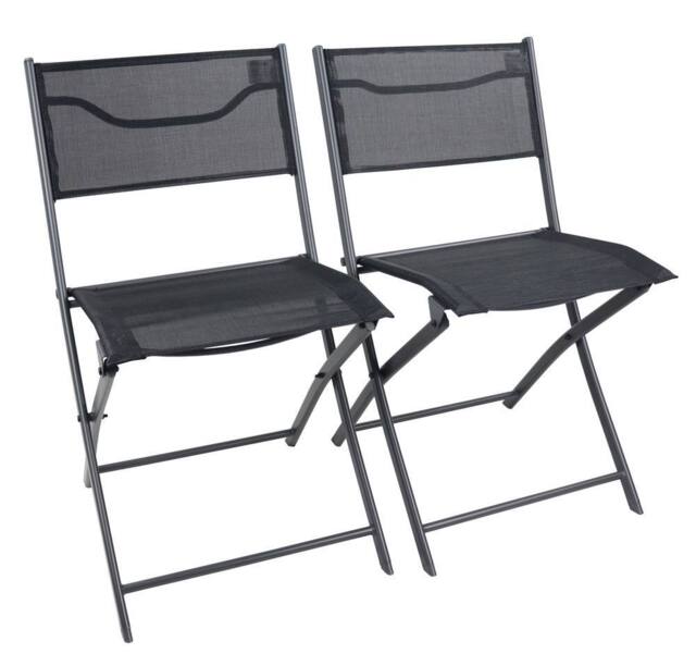 VCM 2-piece garden chair Folding chair Sumila in Black - image 1