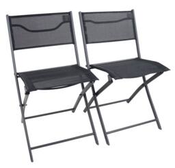VCM 2-piece garden chair Folding chair Sumila in Black - thumbnail 7