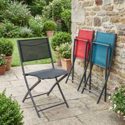 VCM 2-piece garden chair Folding chair Sumila in Black - thumbnail 2