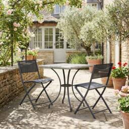 VCM 2-piece garden chair Folding chair Sumila in Black - thumbnail 3