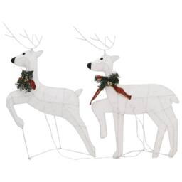 Berkfield Home Christmas Reindeers 2 pcs White 40 LEDs - thumbnail 3