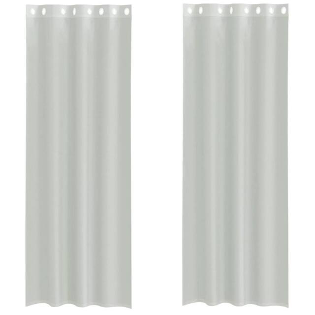 Berkfield Home Voile Curtains with Grommets 2 pcs Light Grey 140x260 cm - image 1