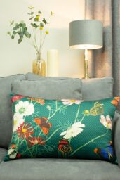 Paoletti Wild Fauna Botanical Cushion in Emerald - Size: 40 cm x 60 cm - thumbnail 3