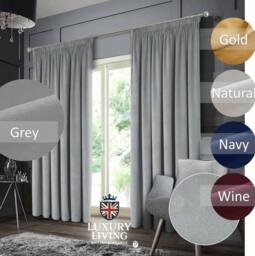 Luxury Living Montreal Taped Top Curtains in Grey - Size: 167 cm width x 137 cm drop - thumbnail 2