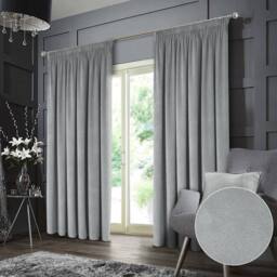 Luxury Living Montreal Taped Top Curtains in Grey - Size: 167 cm width x 137 cm drop - thumbnail 1