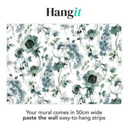 Superfresco Easy Watercolour Floral Pale Blue Print To Order 3m x 2.8m Mural - thumbnail 3
