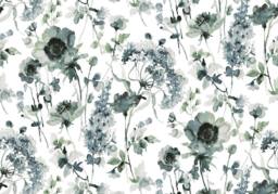 Superfresco Easy Watercolour Floral Pale Blue Print To Order 3m x 2.8m Mural - thumbnail 2