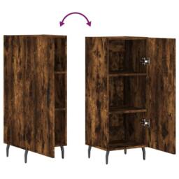 Berkfield Home Sideboard Smoked Oak 34.5x34x90 cm Engineered Wood in Brown - thumbnail 9