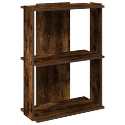 Berkfield Home Bookcase 3-Tier Smoked Oak 60x30x80 cm Engineered Wood in Brown - Size: 60 x 30 x 80 cm - thumbnail 1