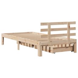 Berkfield Home Bed Frame with Drawers without Mattress 75x190 cm Small Single in Brown - thumbnail 6